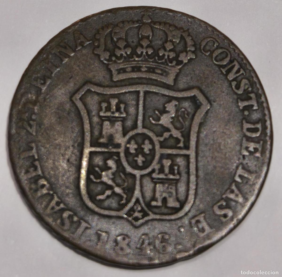 Monedas de Espa&ntilde;a: ESPA&Ntilde;A MONEDA 3 CUARTOS - A&Ntilde;O 1846 - ISABEL II - PRINCIPADO DE CATALU&Ntilde;A