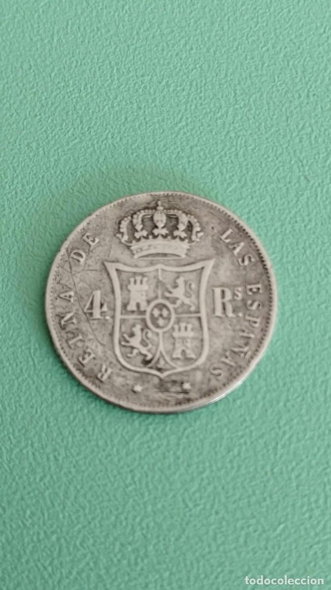 Monedas de Espa&ntilde;a: Moneda de 4 Reales 1862 - Isabel II - Ceca de Madrid (Estrella de 6 puntas) - Original
