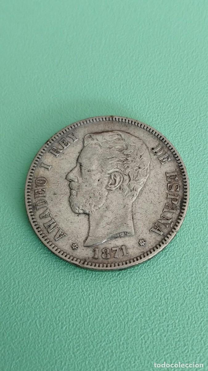Monedas de Espa&ntilde;a: Moneda de 5 Pesetas 1871 (*18-*75) - Amadeo I - Madrid - DE M - Original