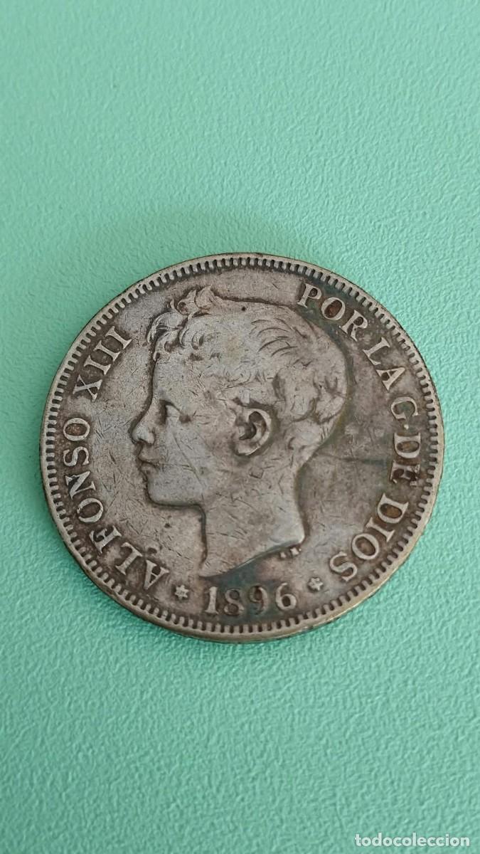 Monedas de Espa&ntilde;a: Moneda de 5 Pesetas 1896 - Alfonso XIII &rdquo;Tup&eacute;&rdquo; - Estrella 96 Legible - Madrid