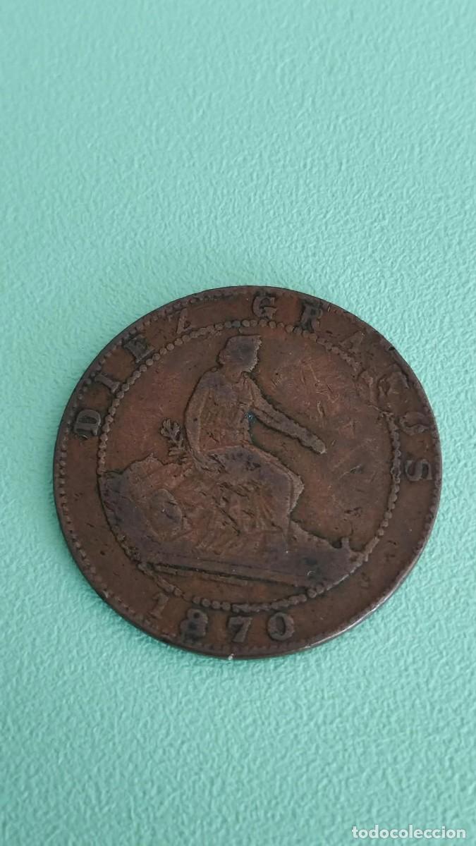 Monedas de Espa&ntilde;a: Moneda de 10 C&eacute;ntimos 1870 OM - Gobierno Provisional - La &rdquo;Perra Gorda&rdquo;