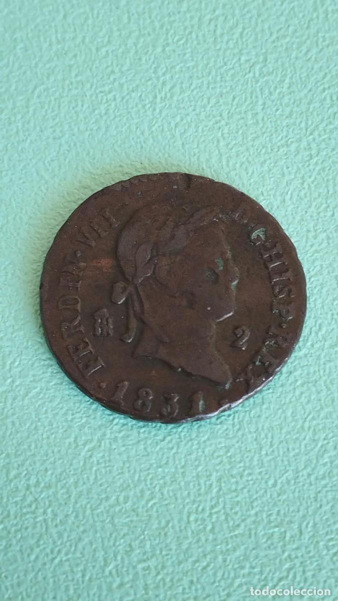 Monedas de Espa&ntilde;a: Moneda de 2 Maraved&iacute;s 1831 - Fernando VII - Ceca de Segovia (Acueducto)