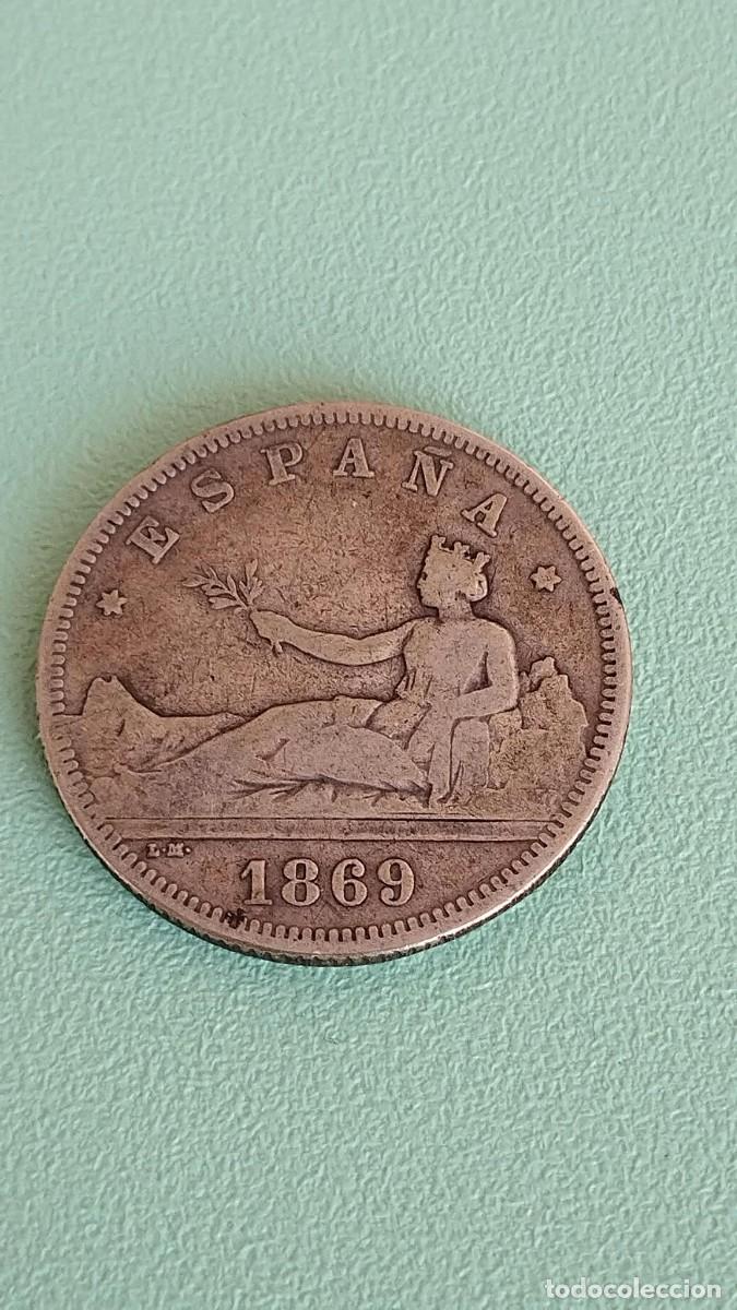 Monedas de Espa&ntilde;a: Moneda de plata - 2 Pesetas 1869 - Gobierno Provisional - Madrid - Original