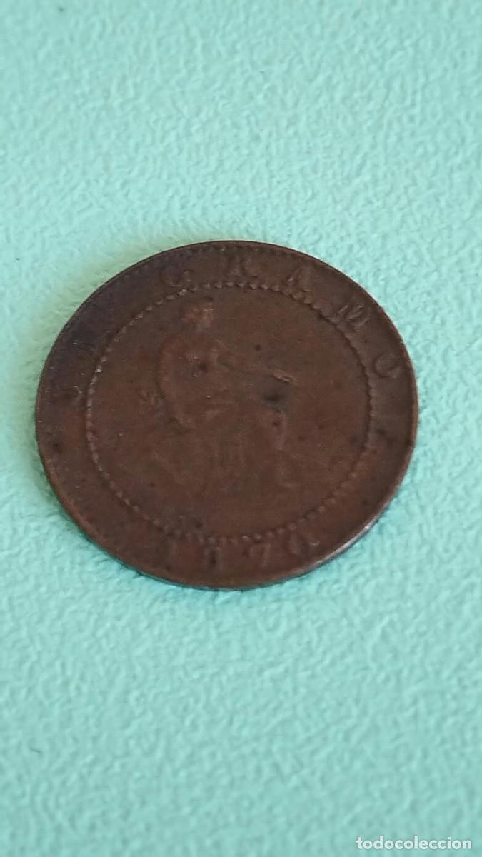 Monedas de Espa&ntilde;a: Moneda de bronce - 1 C&eacute;ntimo 1870 OM - Gobierno Provisional - &rdquo;Un Gramo&rdquo; - Original