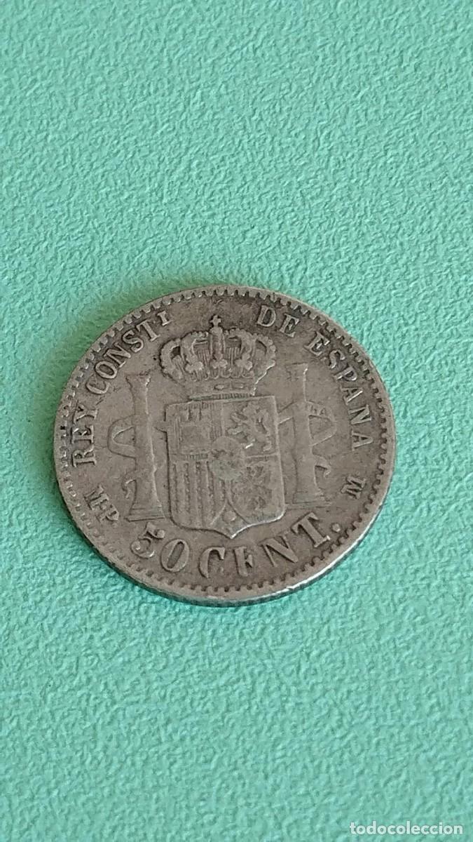 Monedas de Espa&ntilde;a: Moneda de plata - 50 C&eacute;ntimos 1889 (*8-*9) - Alfonso XIII &rdquo;El Pel&oacute;n&rdquo; - MPM - Estrellas Legibles
