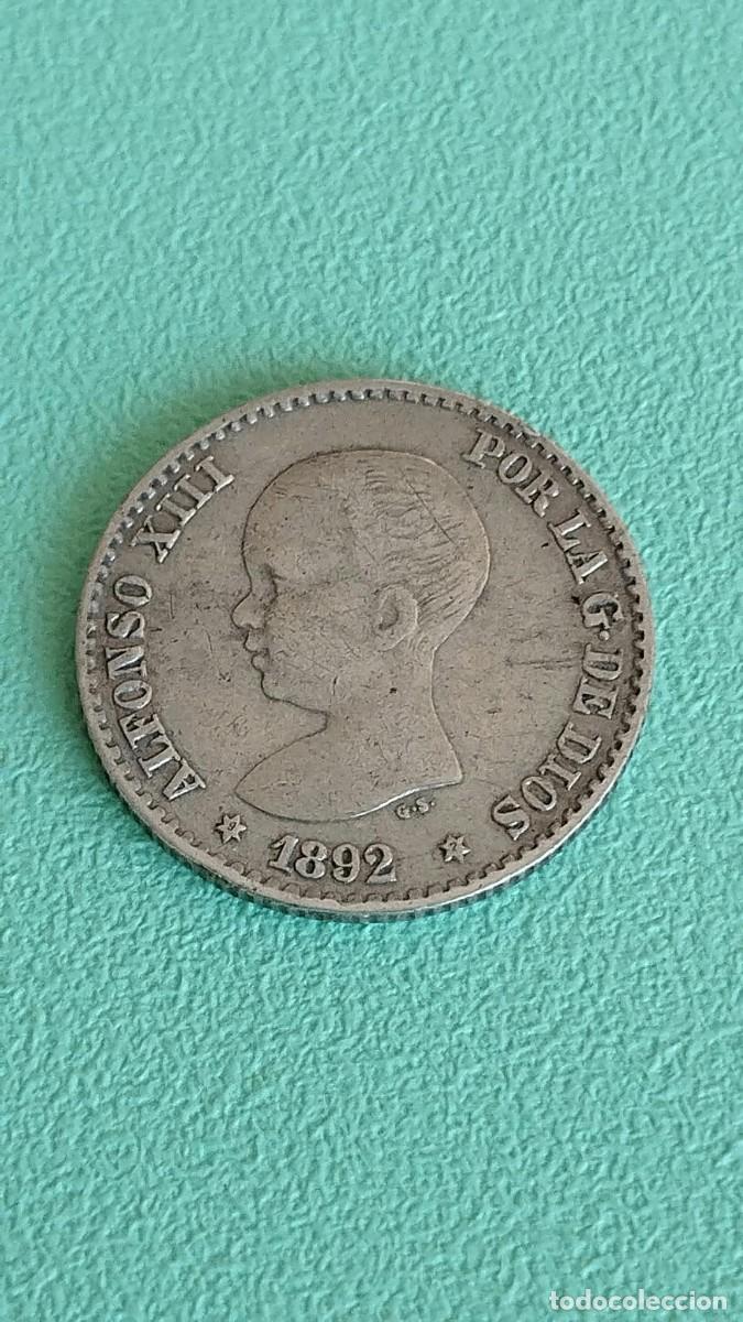 Monedas de Espa&ntilde;a: Moneda de plata - 50 C&eacute;ntimos 1892 (*9-*2) - Alfonso XIII &rdquo;El Pel&oacute;n&rdquo; - PG M - Estrellas Legibles