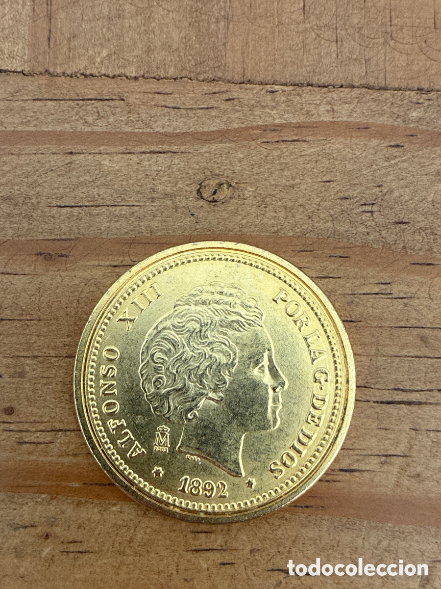 Monedas de Espa&ntilde;a: Reproducci&oacute;n 20 Pesetas Alfonso XIII 1892 &ndash; Moneda de colecci&oacute;n