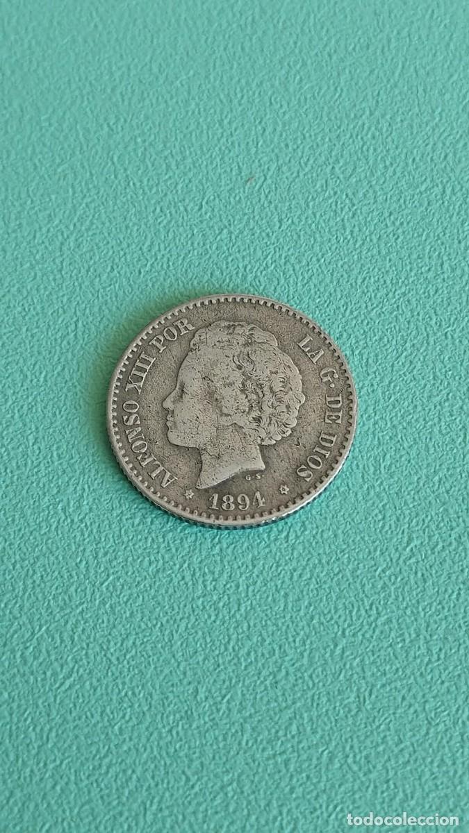 Monedas de Espa&ntilde;a: Moneda de plata - 50 C&eacute;ntimos 1894 (*9-*4) - Alfonso XIII &rdquo;Rizos&rdquo; - PG V - Estrellas Legibles