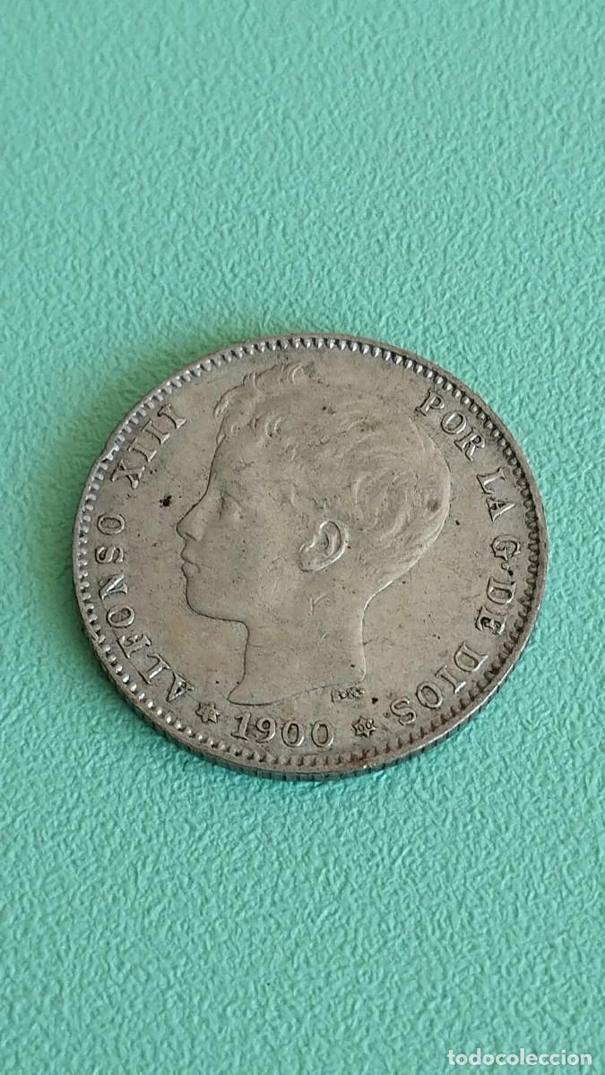 Monedas de Espa&ntilde;a: Moneda de plata - 1 Peseta 1900 (*19-*00) - Alfonso XIII &rdquo;Tup&eacute;&rdquo; - SM V - Estrellas Legibles