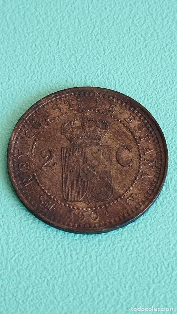 Monedas de Espa&ntilde;a: Moneda de bronce - 2 C&eacute;ntimos 1904 SM V - Alfonso XIII - Madrid - Original