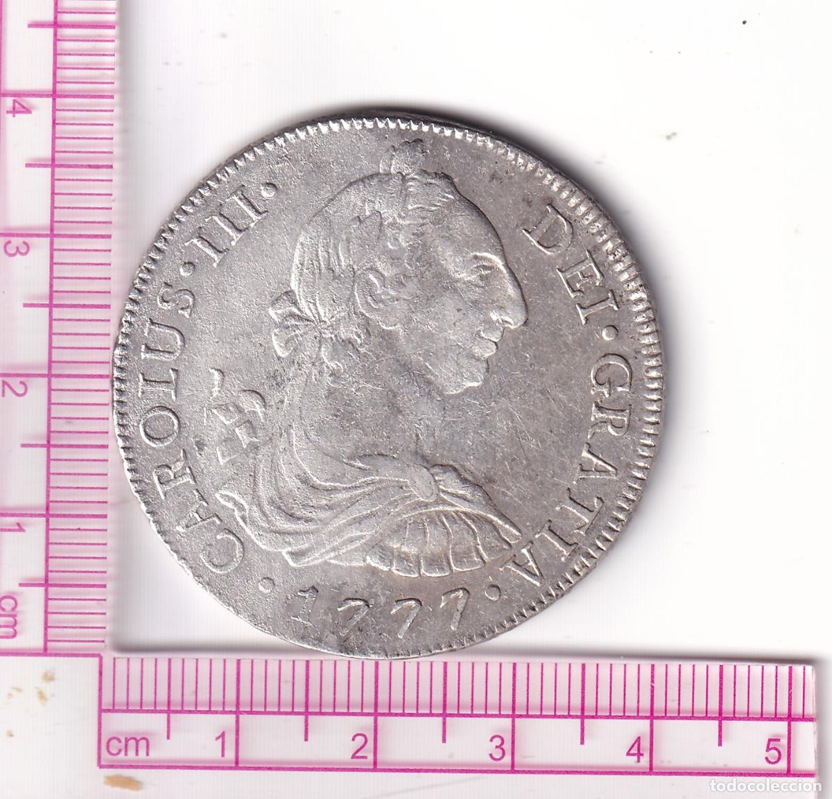 Monedas de Espa&ntilde;a: CRCAP345 MONEDA ESPA&Ntilde;A 8 REALES CARLOS III 1777 LIMA MJ R.B.O EBC- PLATA