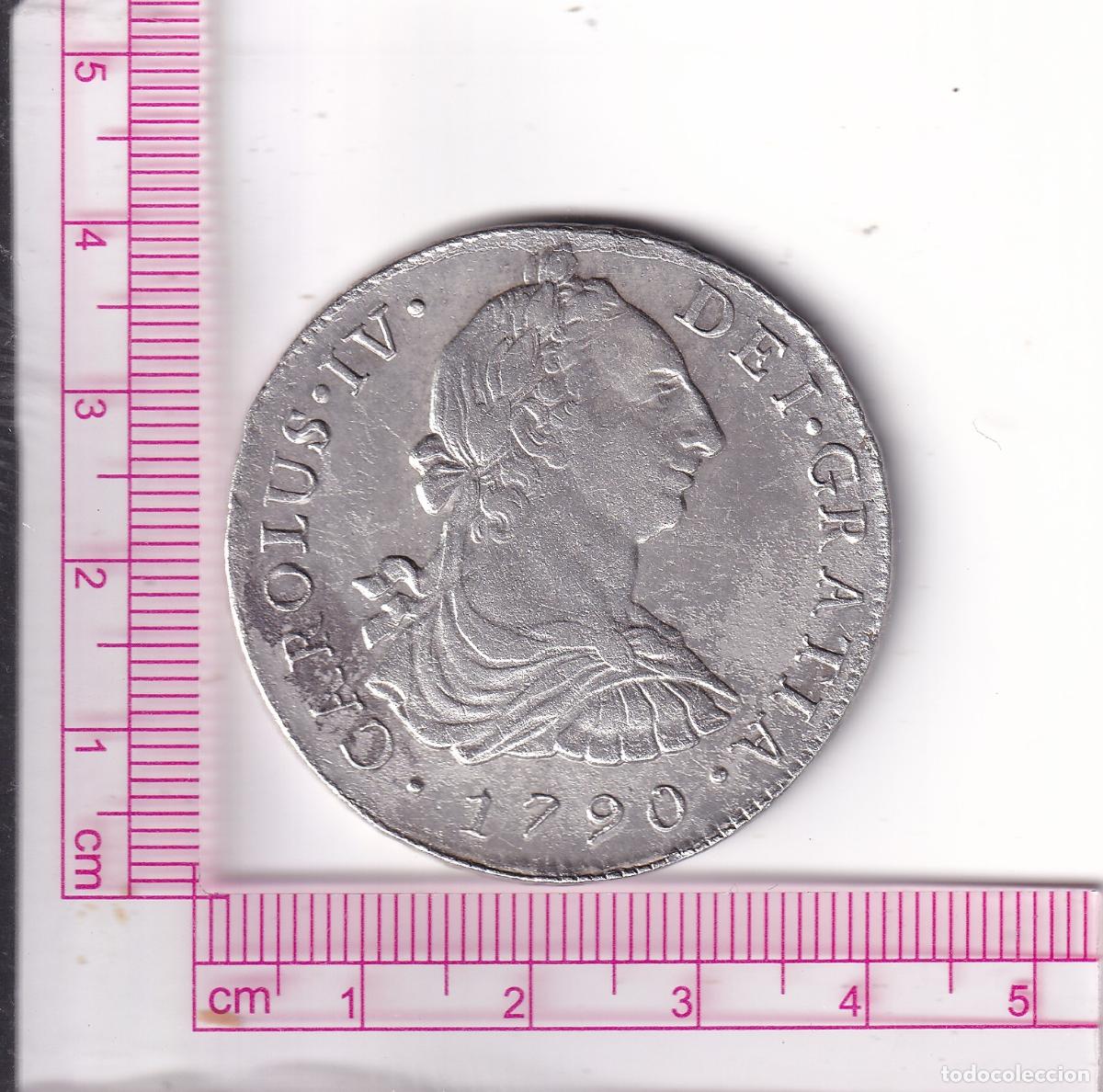 Monedas de Espa&ntilde;a: CRCAP363 MONEDA ESPA&Ntilde;A 8 REALES CARLOS IV 1790 CON BUSTO CARLOS III LIMA J.J MBC PLATA