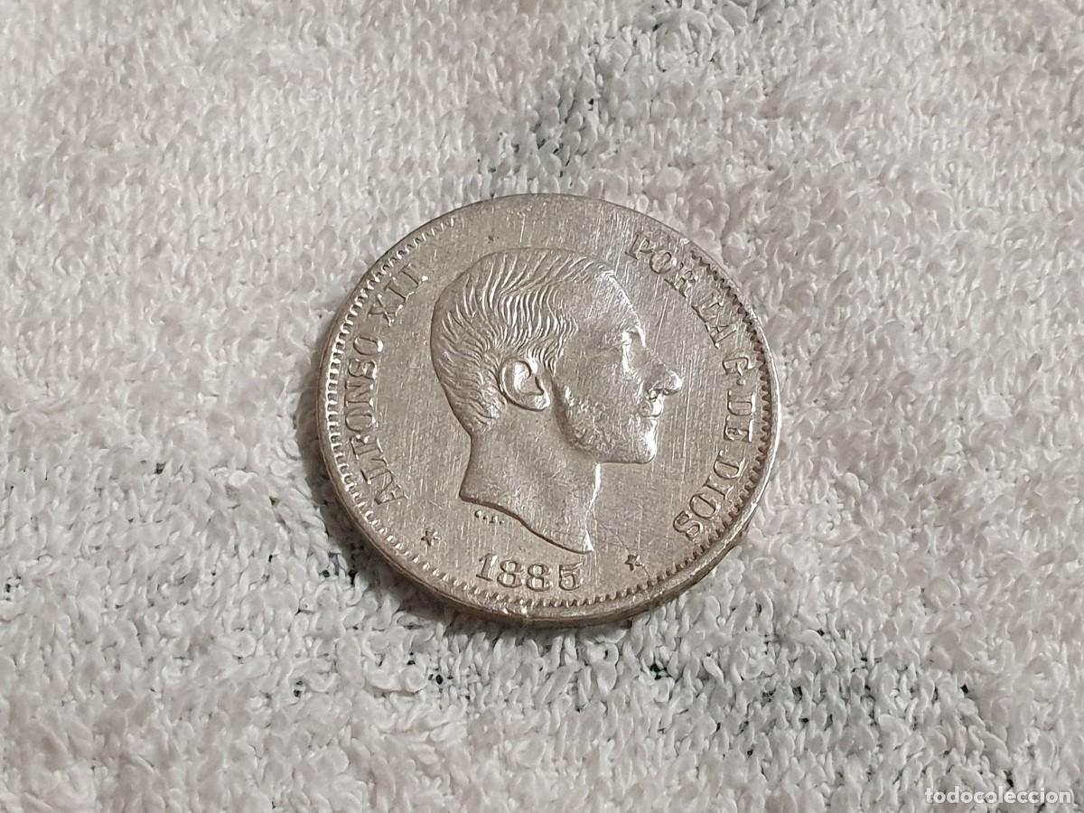 Monedas de Espa&ntilde;a: 50 centavos de peso - Manila 1885 - moneda de plata de Alfonso XII