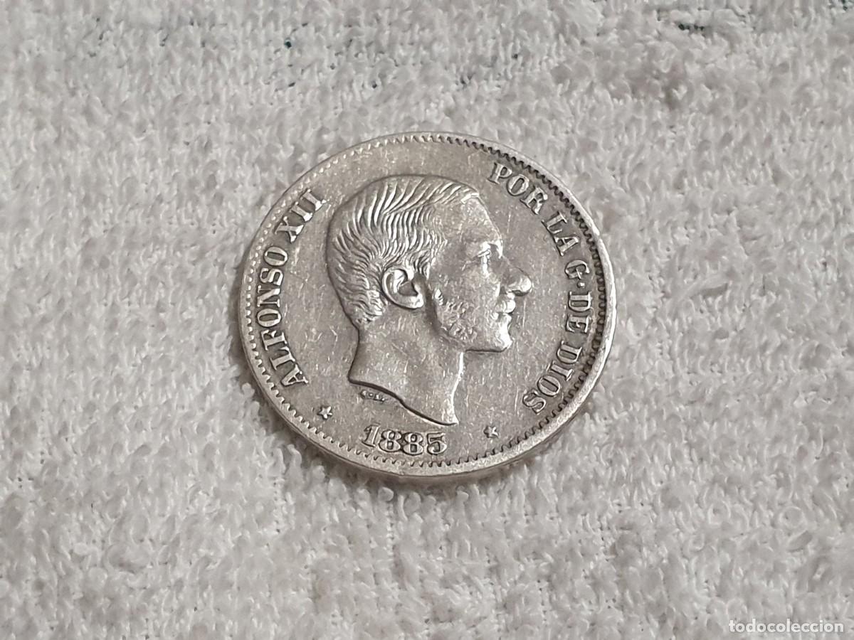 Monedas de Espa&ntilde;a: 50 centavos de peso - Manila 1885 - moneda de plata de Alfonso XII