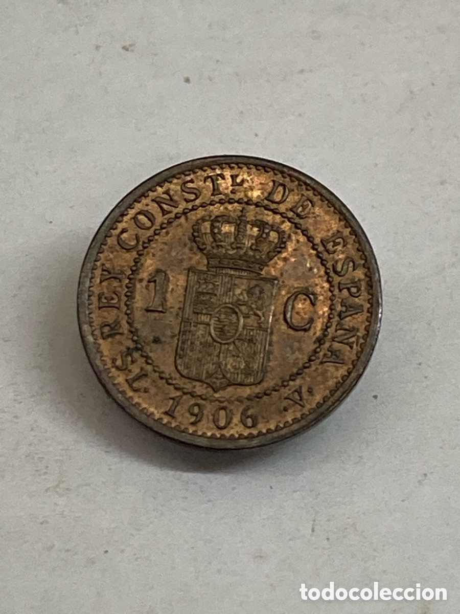 Monedas de Espa&ntilde;a: Moneda 1 C&eacute;ntimos 1906 L22 - Foto 2
