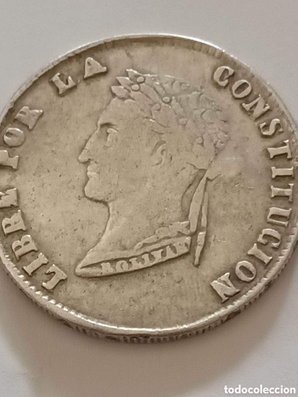 Monedas de Espa&ntilde;a: MONEDA DE PLATA 4 SOLES 1855 POTOSI BOLIVIA ANVERSO SIMON BOL&Iacute;VAR