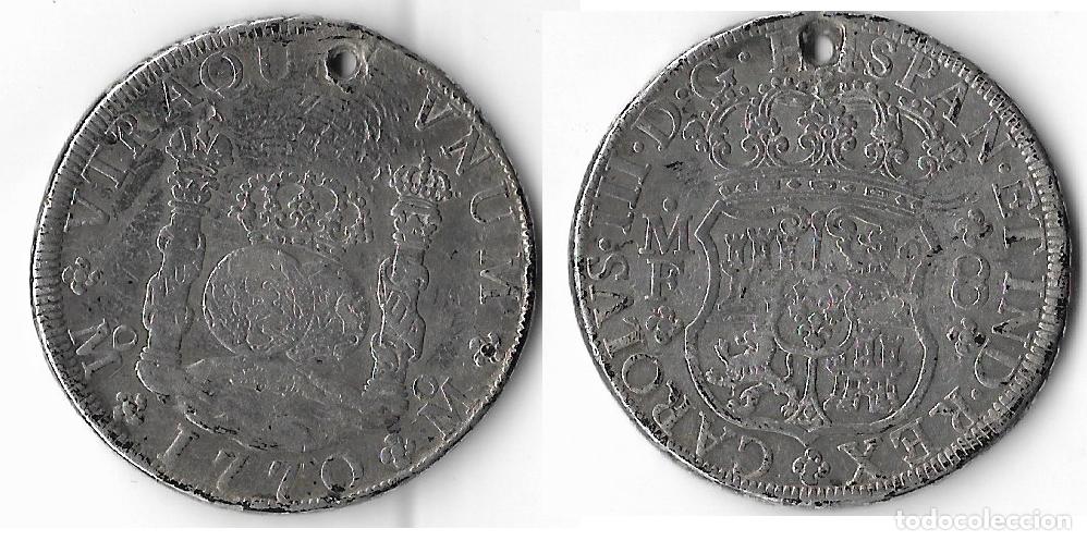 Monedas de Espa&ntilde;a: COLUMNARIO .CARLOS III 1770 - 8 REALES MF MEXICO