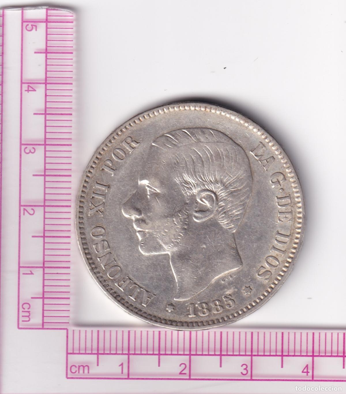 Monedas de Espa&ntilde;a: CRE0481 MONEDA ESPA&Ntilde;A ALFONSO XII PLATA 5 PESETAS 1885 MSM