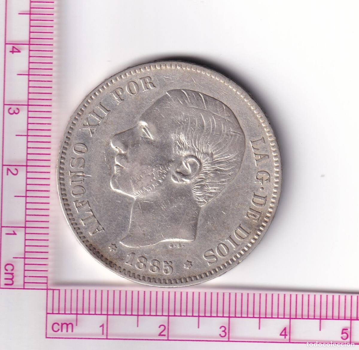 Monedas de Espa&ntilde;a: CRE0482 MONEDA ESPA&Ntilde;A ALFONSO XII PLATA 5 PESETAS 1885 87 MPM