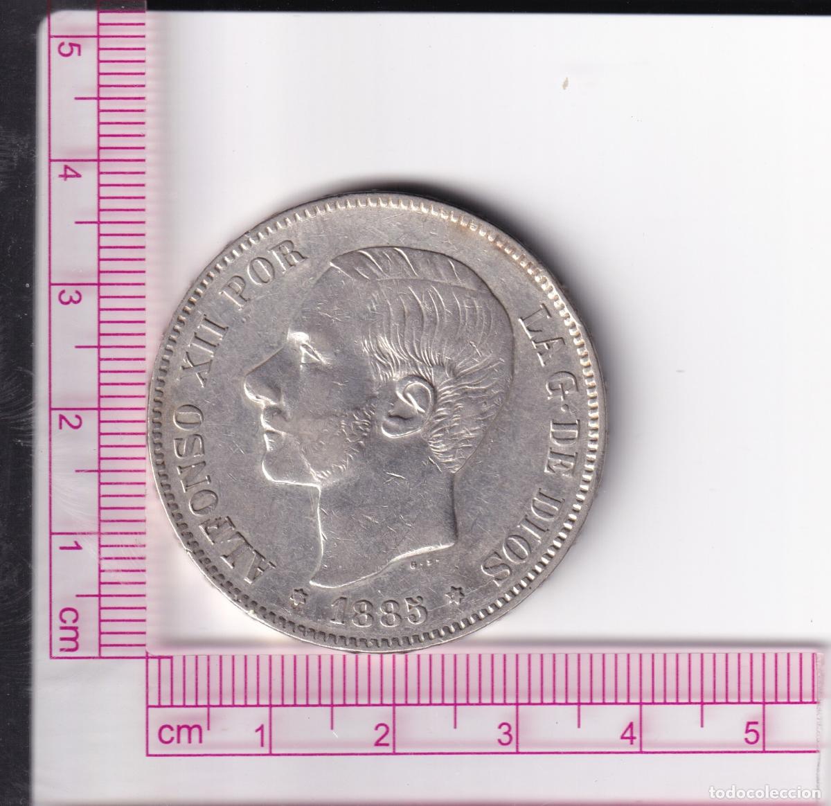 Monedas de Espa&ntilde;a: CRE0483 MONEDA ESPA&Ntilde;A ALFONSO XII PLATA 5 PESETAS 1885 87 MSM