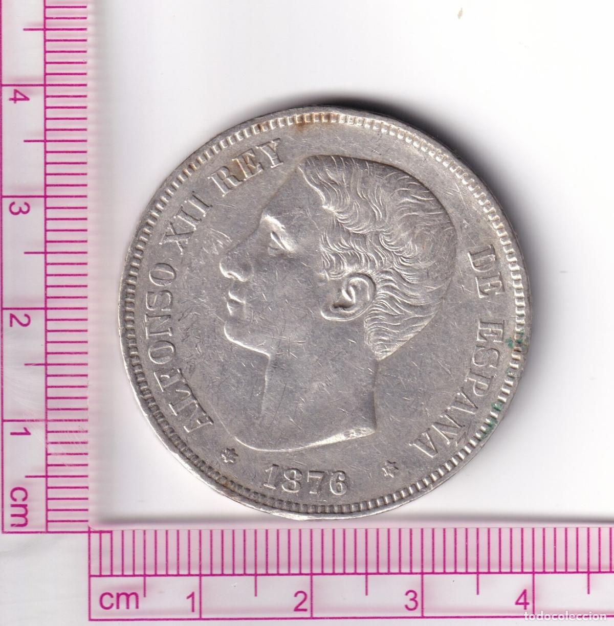 Monedas de Espa&ntilde;a: CRE2781 MONEDA ESPA&Ntilde;A ALFONSO XII 5 PESETAS 1876 *18*76 DEM PLATA