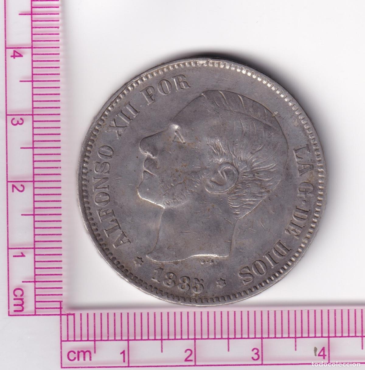 Monedas de Espa&ntilde;a: CRE3294 MONEDA ESPA&Ntilde;A ALFONSO XII 5 PESETAS 1885 MSM PLATA BO MBC