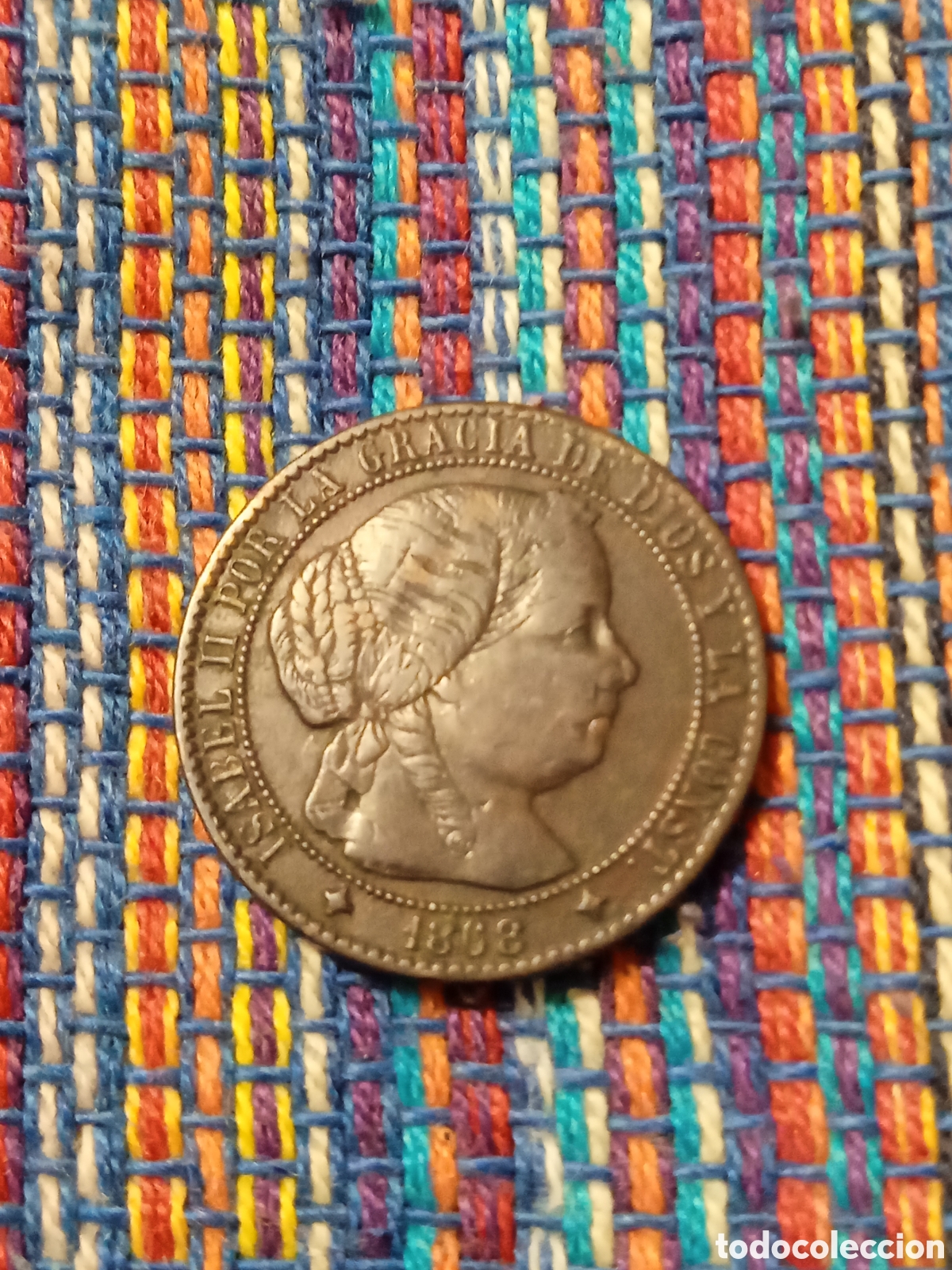 Monedas de Espa&ntilde;a: X- UN C&Eacute;NTIMO DE ESCUDO 1868 JUBIA CORU&Ntilde;A ISABEL II