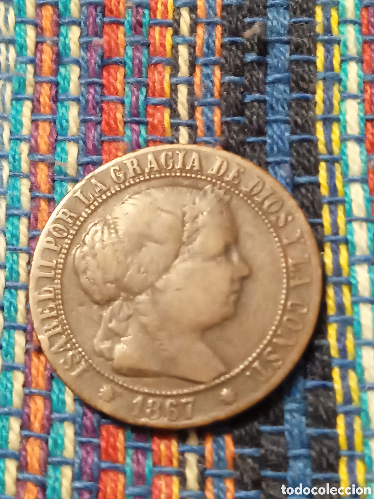 Monedas de Espa&ntilde;a: X- UN C&Eacute;NTIMO DE ESCUDO 1867 OM BARCELONA ISABEL II