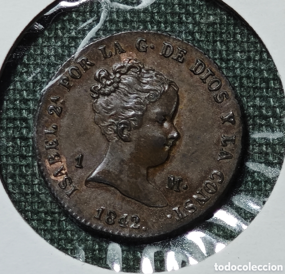 Monedas de Espa&ntilde;a: 1 MARAVED&Iacute; 1842 SG ISABEL II SIN CIRCULAR
