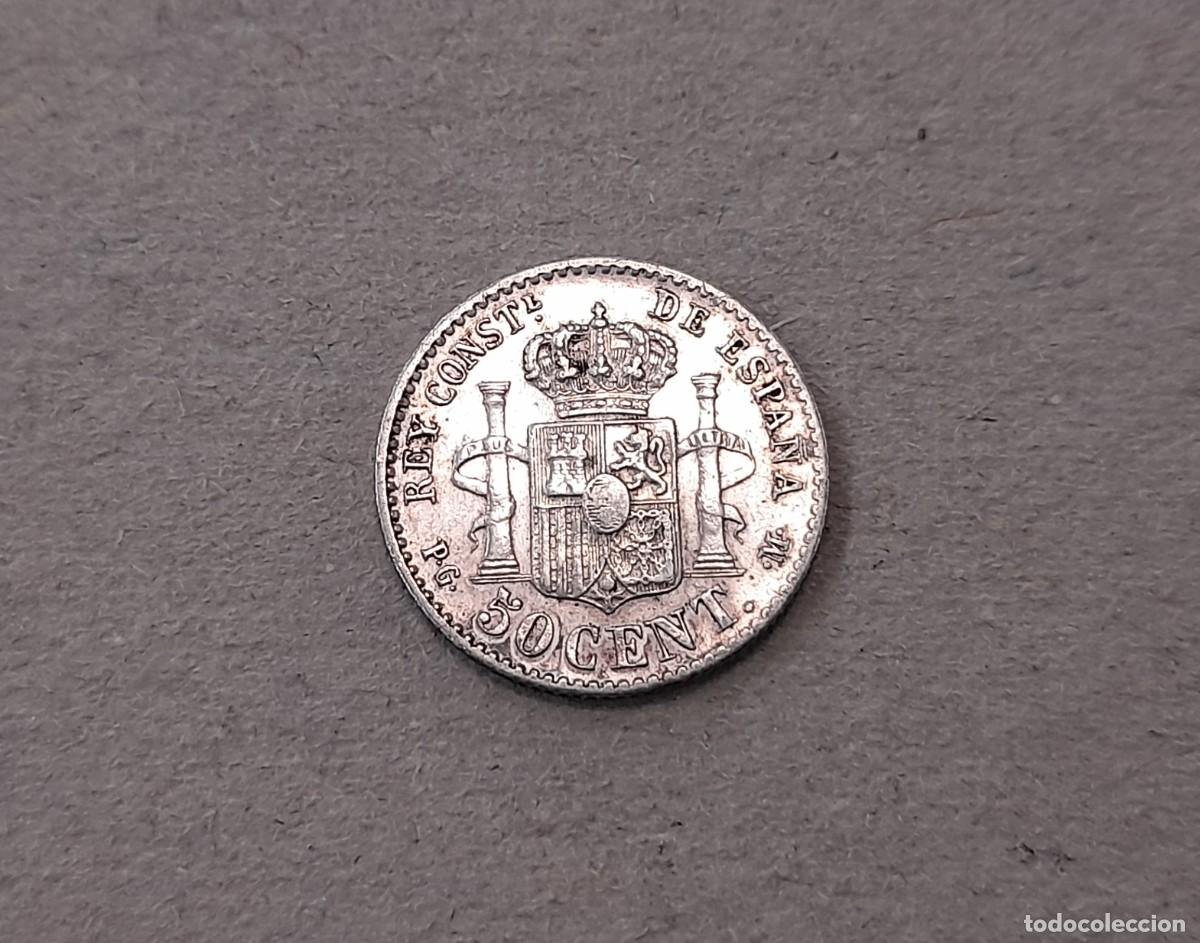 Monedas de Espa&ntilde;a: Alfonso XIII, 50 Centimos 1892, PG.M. *9*2 - Foto 2