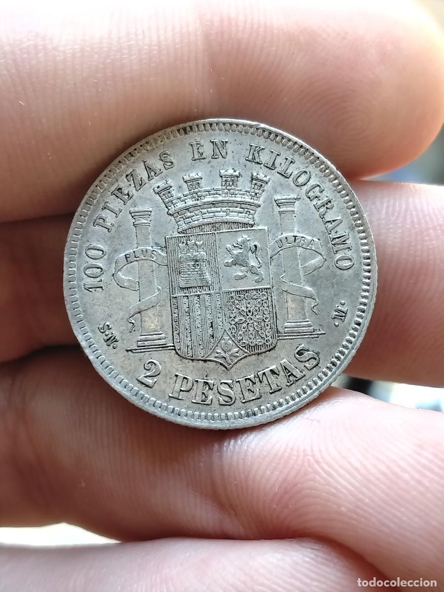 Monedas de Espa&ntilde;a: EBC! Gob. Provisional. Plata 2 pesetas 1869 - Foto 2