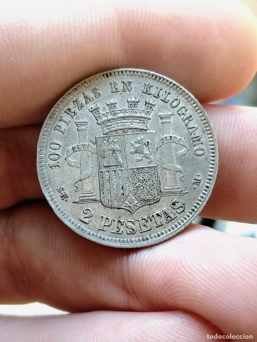 Monedas de Espa&ntilde;a: EBC! Gob. Provisional. Plata 2 pesetas 1869 - Foto 4