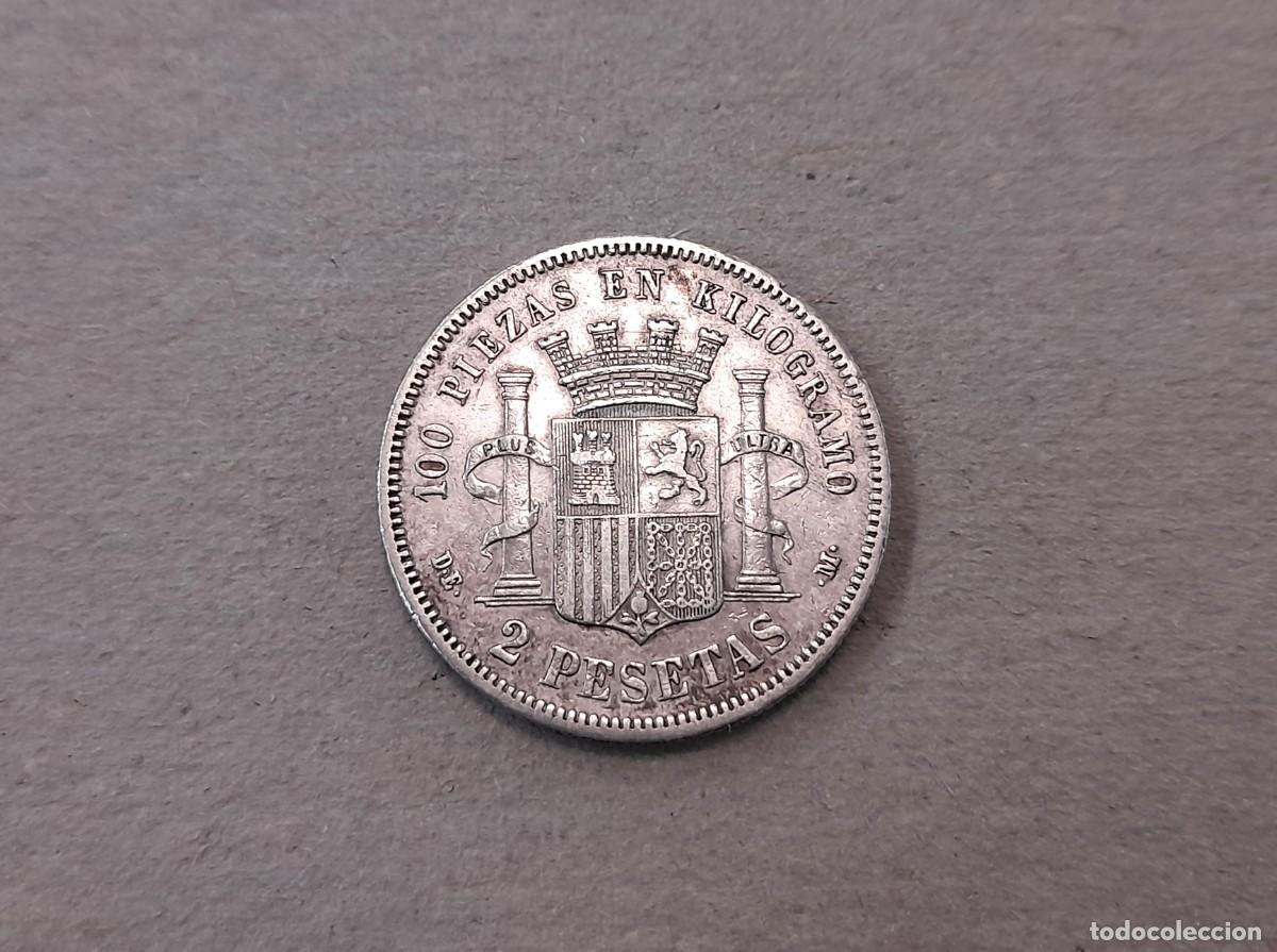 Monedas de Espa&ntilde;a: 2 Pesetas 1870 DE.M. *18*73 - Foto 2