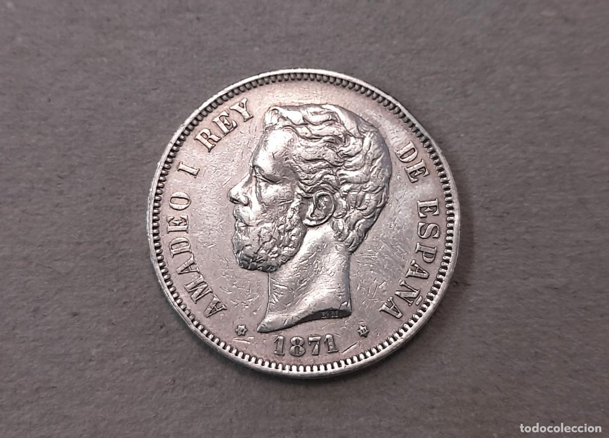 Monedas de Espa&ntilde;a: Amadeo I, 5 Pesetas 1871 SD.M. *18*71
