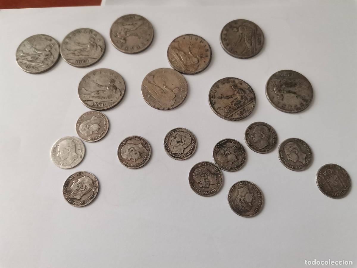 Monedas de Espa&ntilde;a: Lote 20 Monedas de Plata -- Gobierno Provisional y Alfonso XII (114,26 g)