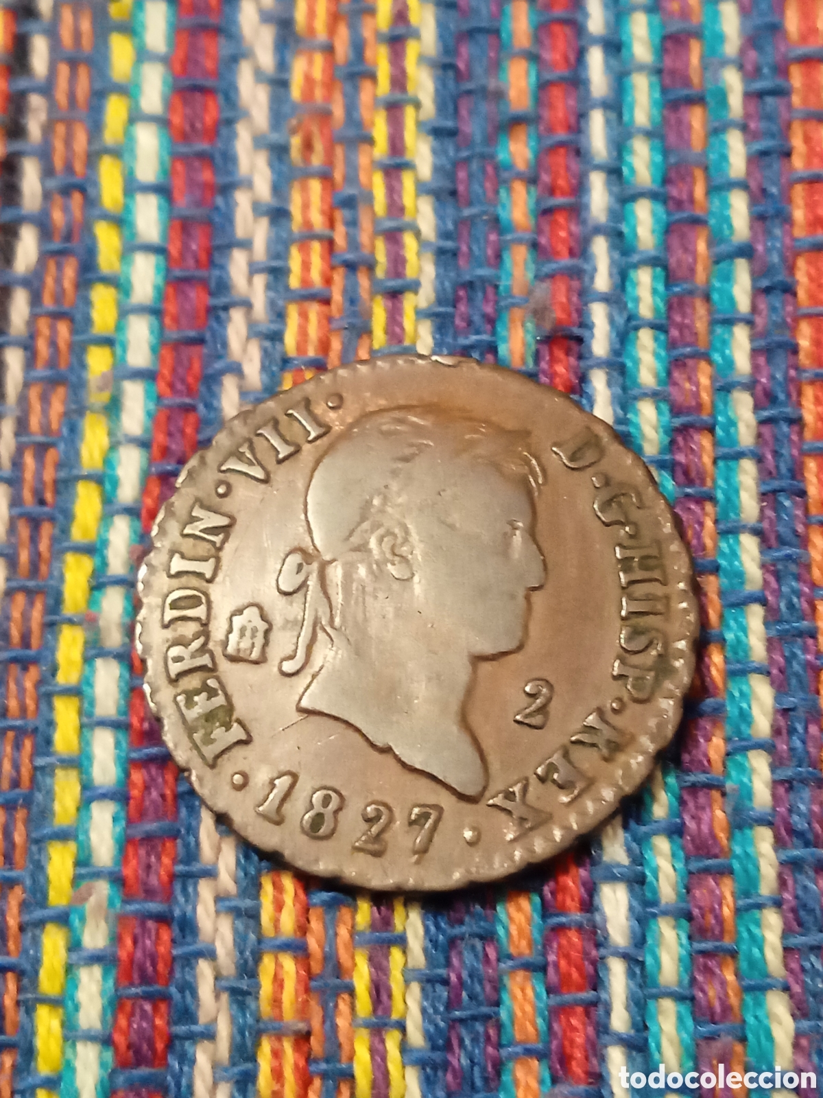Monedas de Espa&ntilde;a: X- BONITOS 2 MARAVED&Iacute;S 1827 SEGOVIA FERNANDO VII