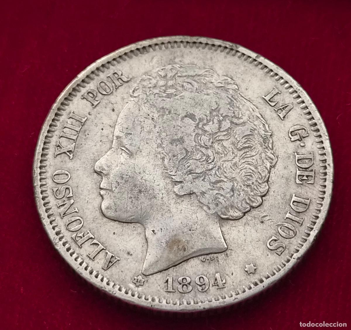 Monedas de Espa&ntilde;a: ESPA&Ntilde;A. ALFONSO XIII 2 PESETAS 1894 * (18-**) MBC- Escasa