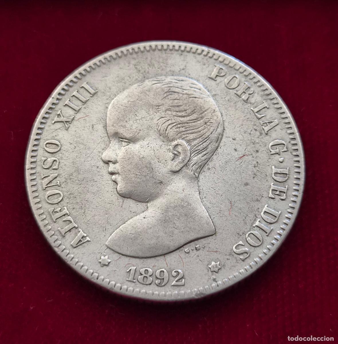 Monedas de Espa&ntilde;a: ESPA&Ntilde;A. ALFONSO XIII 2 PESETAS 1892 * (**-92) MBC-