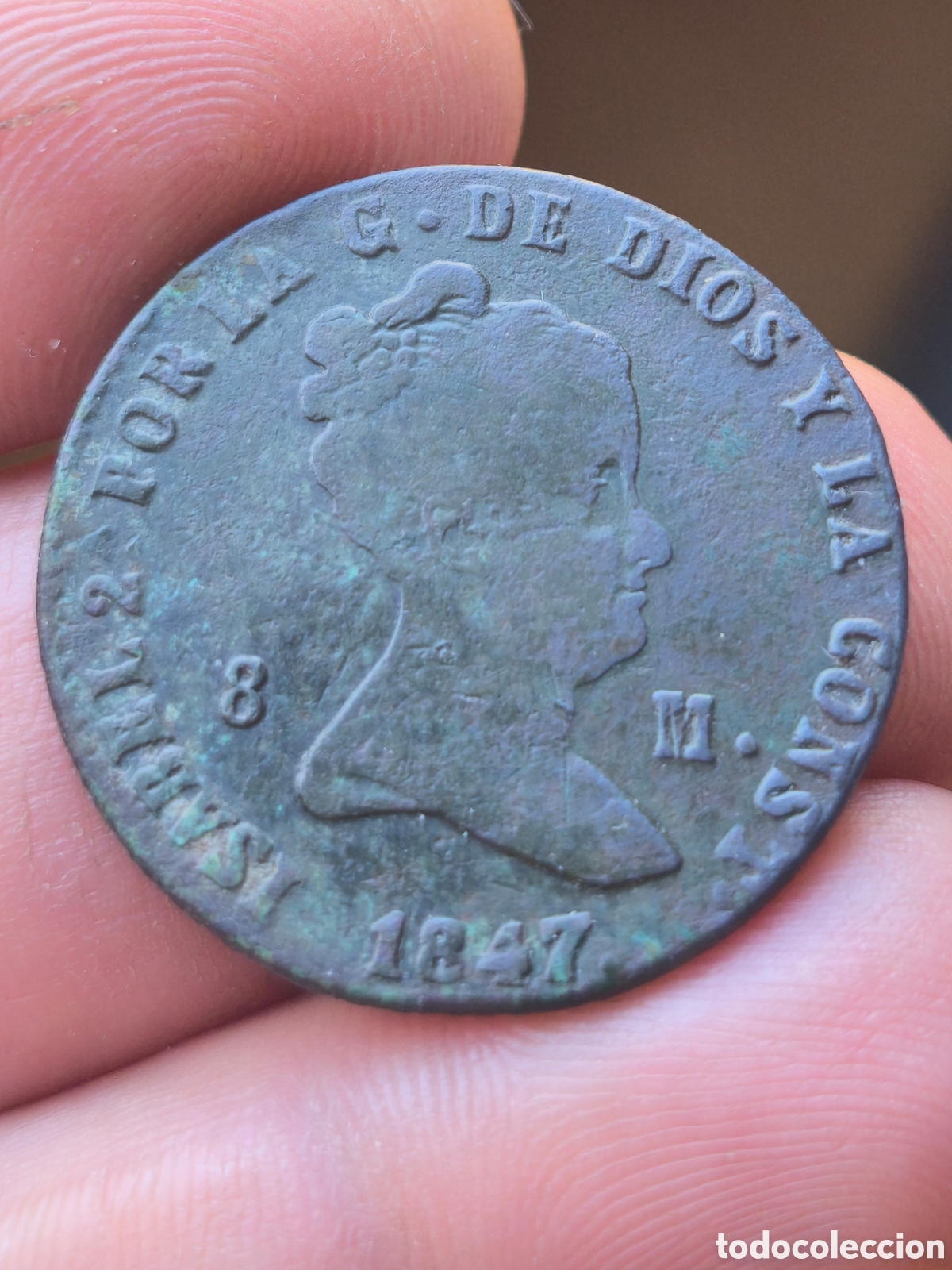 Monedas de Espa&ntilde;a: Isabel II 1847 8 MARAVEDIS SEGOVIA - Foto 1