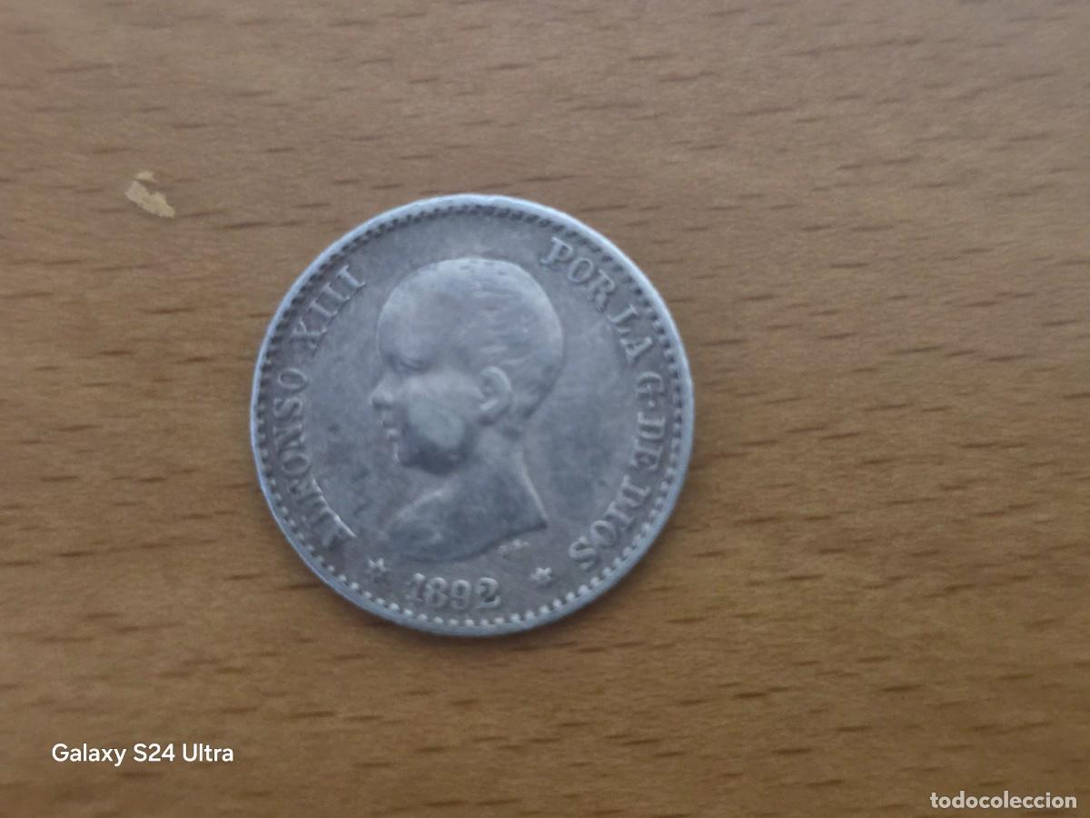 Monedas de Espa&ntilde;a: 50 C&Eacute;NTIMOS DE 1892....ALFONSO XIII....2,5 GRAMOS DE PLATA....BONITA...LM.S302...LA DE LAS FOTOS
