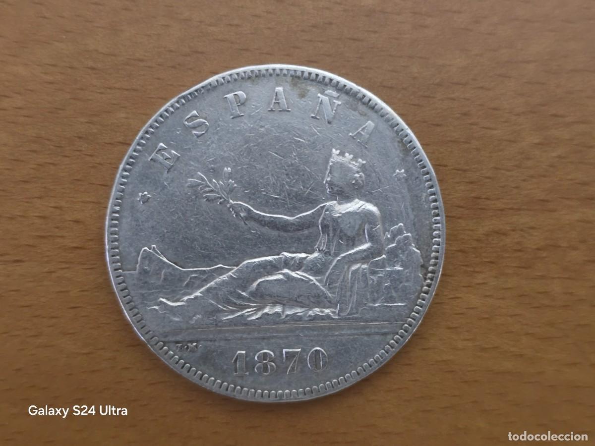 Monnaies d'Espagne: 5 PESETAS DE 1870....BONITA...25 GRAMOS DE PLATA..LM.S307..LA DE LAS FOTOS