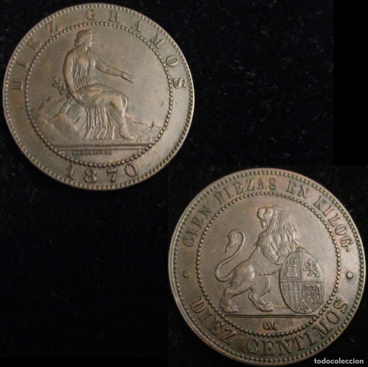 Monedas de Espa&ntilde;a: *GUTSE*240-GOBIERNO PROVISIONAL, 10 C&Eacute;NTIMOS 1870, EBC.