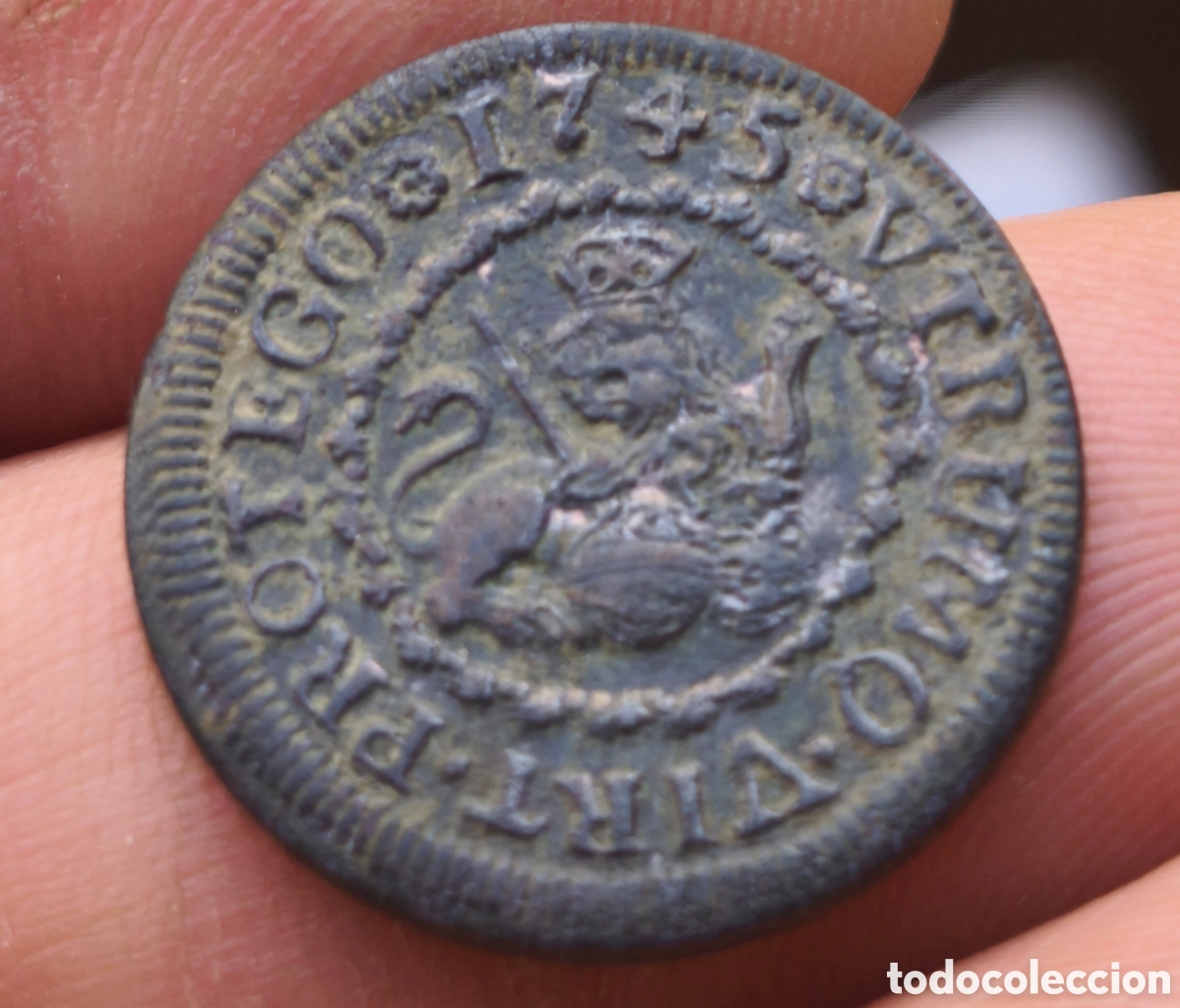 Monedas de Espa&ntilde;a: Felipe V 1745 2 maravedis Segovia
