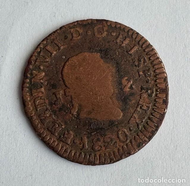 Monedas de Espa&ntilde;a: 2 MARAVED&Iacute;S - FERNANDO VII - A&Ntilde;O 1820 - COBRE