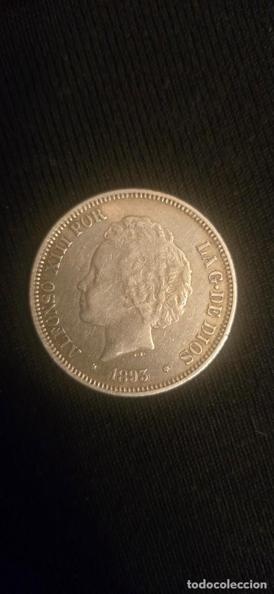 Monedas de Espa&ntilde;a: Alfonso XIII 1893 Plata 5 Pesetas