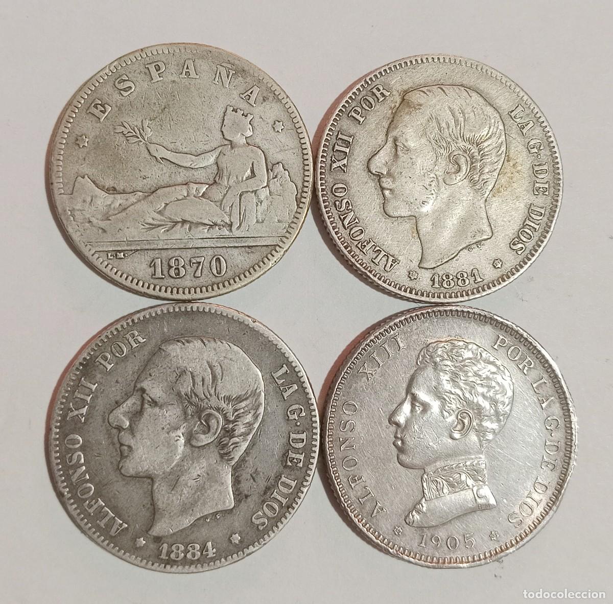 Monedas de Espa&ntilde;a: Lote 2 pesetas Alfonso XII y Rep&uacute;blica