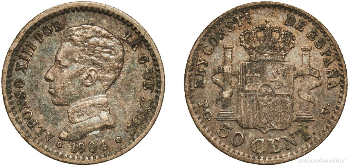 Monedas de Espa&ntilde;a: Spain Kingdom 1904 1-0 PCV 50 Centimos - Alfonso XIII (4th portrait) Silver (.835) Madrid Mint (13