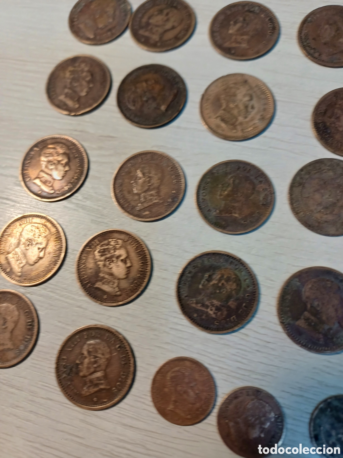 Monedas de Espa&ntilde;a: LOTE MONEDAS DE 2 Y 1 CENTIMO DE ALFONSO XIII - Foto 2