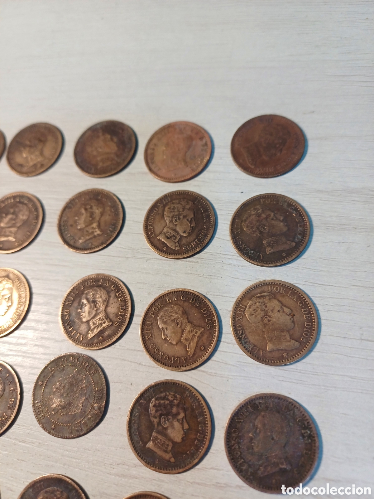 Monedas de Espa&ntilde;a: LOTE MONEDAS DE 2 Y 1 CENTIMO DE ALFONSO XIII - Foto 4
