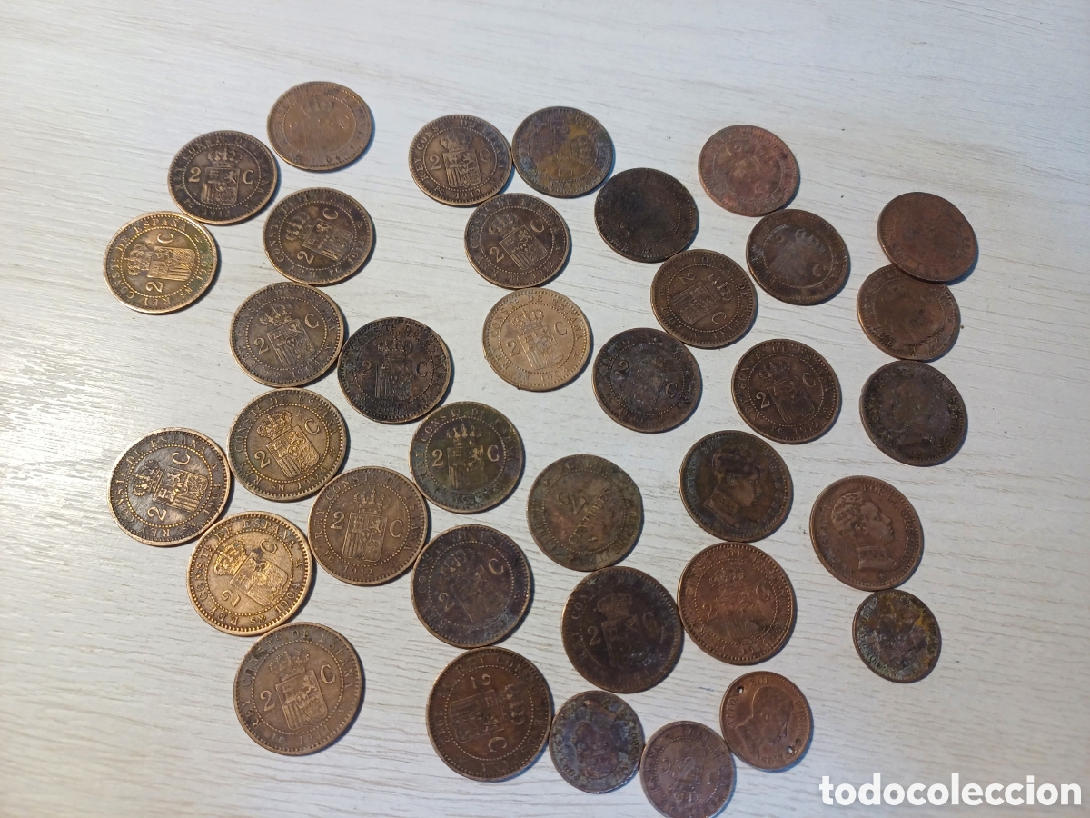 Monedas de Espa&ntilde;a: LOTE MONEDAS DE 2 Y 1 CENTIMO DE ALFONSO XIII - Foto 6